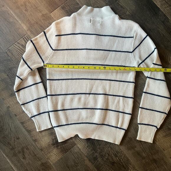 Boat House Row cream striped button up sweater Size M - Picture 4 of 7